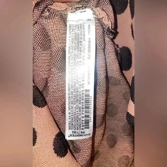 Zara “blogger favourite” draped polka dot scrunch long  sleeve dresss S - Picture 4 of 5